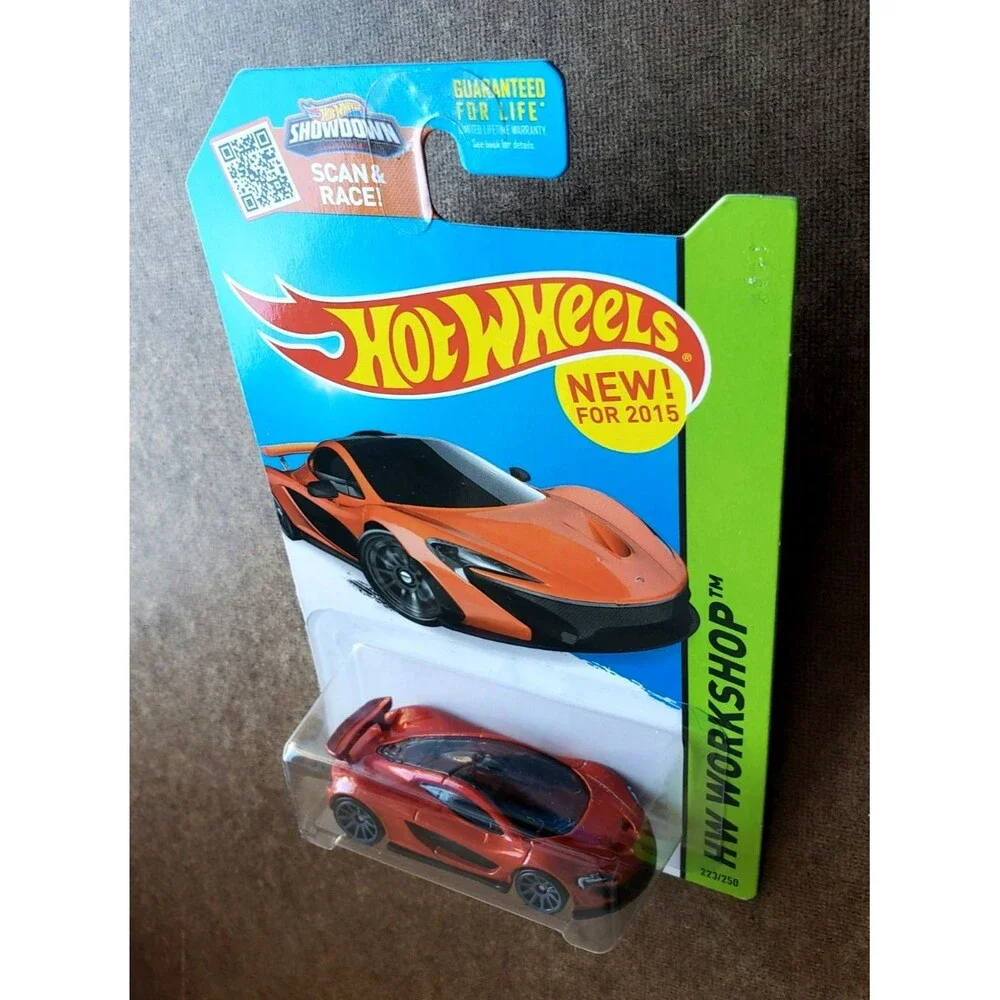 Hot Wheels McLAREN P1 Dark Orange #223 HW WORSHOP 2015 GARAGE SERIES Grey 10-SP